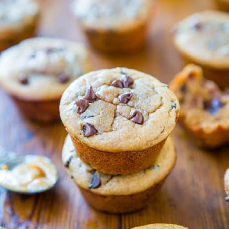 Flourless Chocolate Chip Banana Mini Blender Muffins